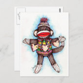 Sock Monkey - Monkey Business ポストカード (正面/裏面)