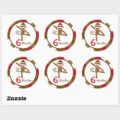 Sock Monkey Monthly Milestoneスタンプ ラウンドシール (シート)