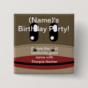 SOCK MONKEY Name Pinの使い勝手パーティー誕生日 缶バッジ
