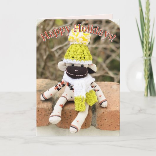 Sock Monkey - Native American Christmas Cards 招待状 (正面)