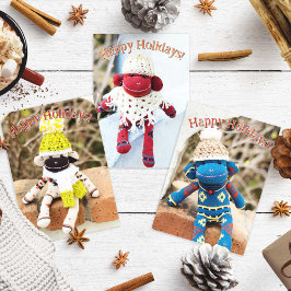 Sock Monkey - Native American Christmas Cards 招待状