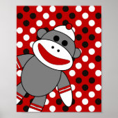 Sock Monkey Nursery Wall Art ポスター (正面)