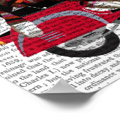 Sock Monkey on Moped ポスター (角)