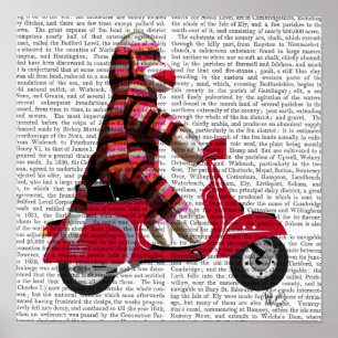 Sock Monkey on Moped ポスター