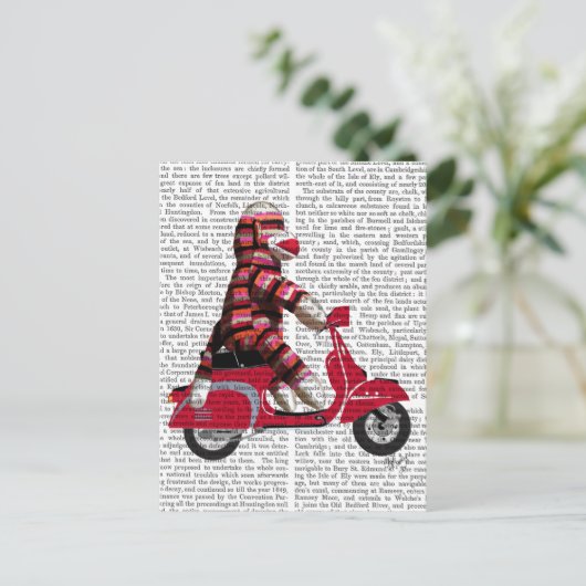 Sock Monkey on Moped ポストカード (スタンド正面)
