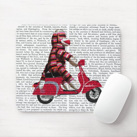 Sock Monkey on Moped マウスパッド (マウス)