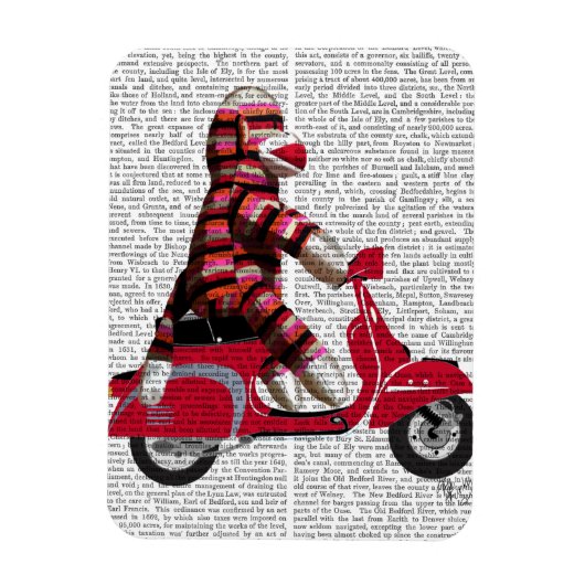 Sock Monkey on Moped マグネット (縦)