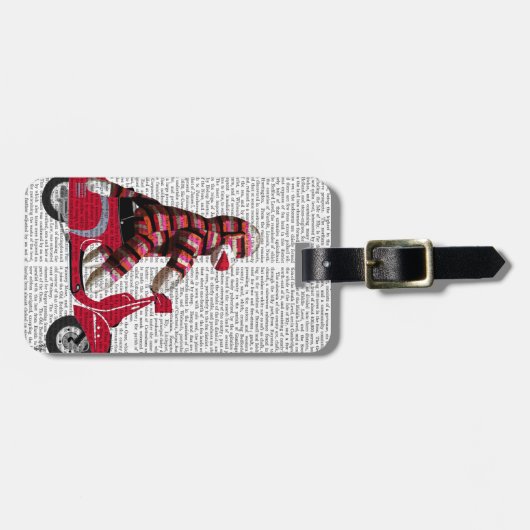 Sock Monkey on Moped ラゲッジタグ (正面横)