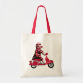 Sock Monkey on Red Moped トートバッグ (正面)