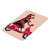 Sock Monkey on Red Moped マグネット (左側)
