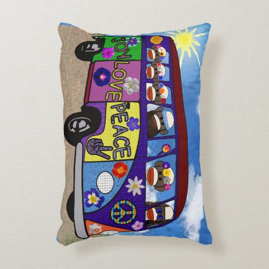 Sock Monkey Peace Bus アクセントクッション (正面(垂直))