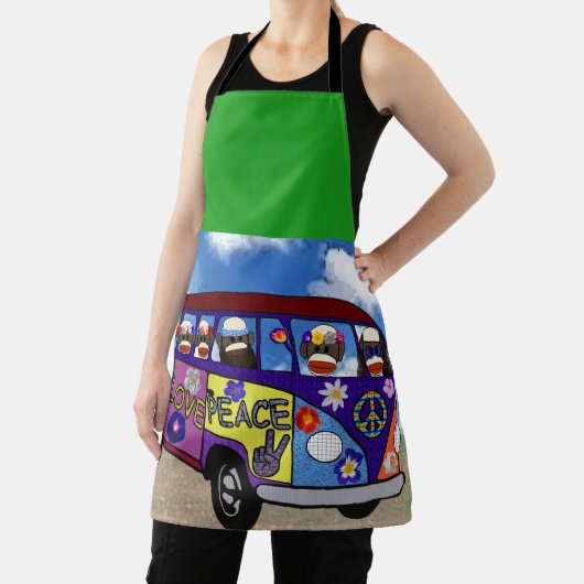 Sock Monkey Peace Bus  エプロン (インサイチュ)