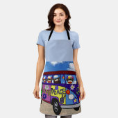 Sock Monkey Peace Bus  エプロン (着用した状態)