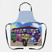 Sock Monkey Peace Bus  エプロン (正面)