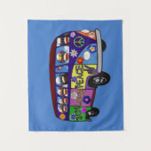 Sock Monkey Peace Bus  タペストリー (正面)