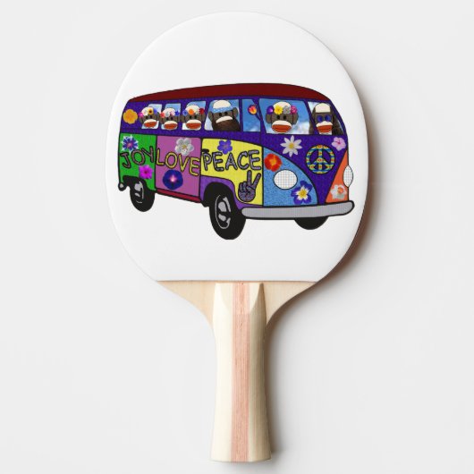 Sock Monkey Peace Bus  卓球ラケット (正面)