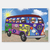 Sock Monkey Peace Bus Magnet マグネット (正面)