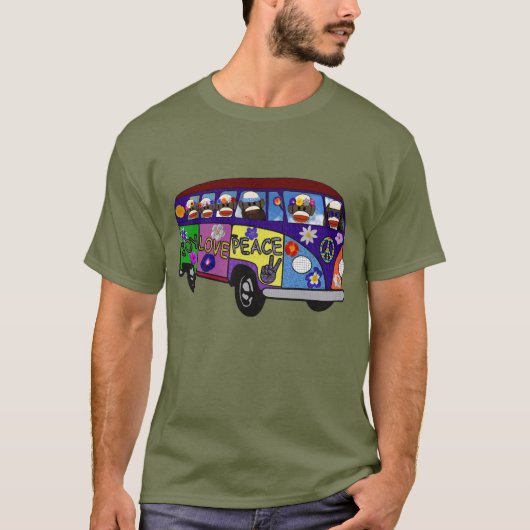 Sock Monkey Peace Bus  Tシャツ (正面)