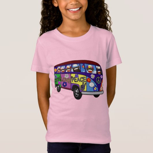 Sock Monkey Peace Bus  Tシャツ (正面)