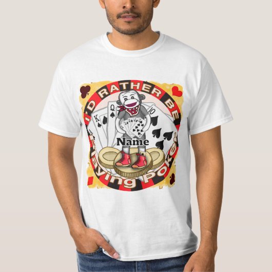 Sock Monkey poker Tシャツ (正面)