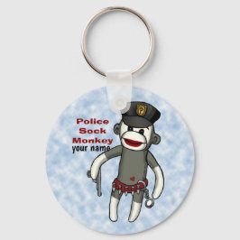 Sock Monkey Policeキーチェーン キーホルダー