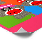 Sock Monkey Poster--Popart--6サル ポスター (角)