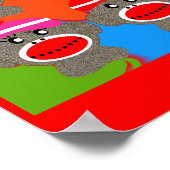Sock Monkey Poster--Popart--6サル ポスター (角)