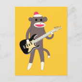 Sock Monkey Rocks、エレキギター付き ポストカード (正面)