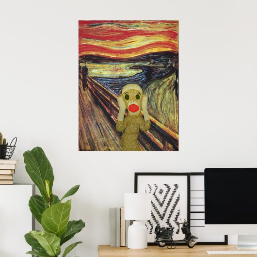 Sock Monkey Screamポスター ポスター (ホームオフィス)