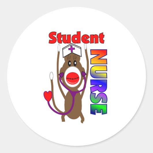 Sock Monkey Studentナース ラウンドシール (正面)