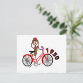 Sock Monky % 1950's Bycleスケッチユニーク— ポストカード (スタンド正面)