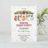 Sock Swap Christmas Party Invitation 招待状 (スタンド正面)