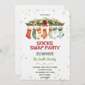 Sock Swap Christmas Party Invitation 招待状 (正面/裏面)