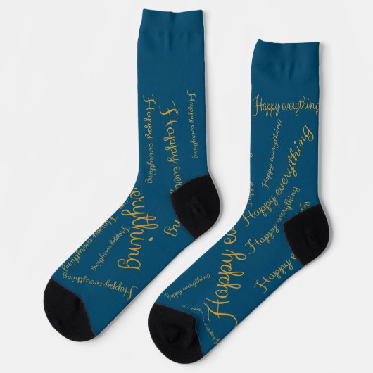 Socken mit goldener Schrift Happy Everything ソックス (左)