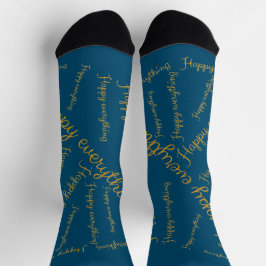 Socken mit goldener Schrift Happy Everything ソックス