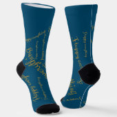 Socken mit goldener Schrift Happy Everything ソックス (傾斜あり)