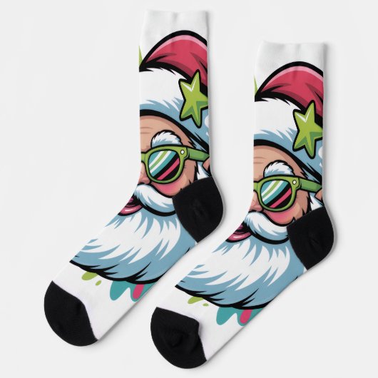 Socken mit Weihnachtsmotiv-Santa Claus ソックス (左)