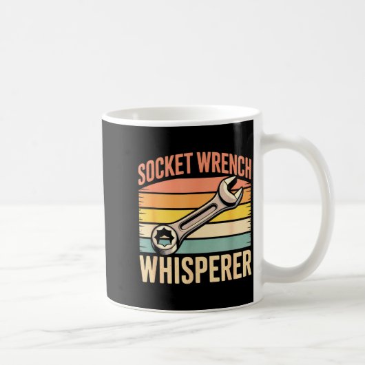 Socket Wrench Whisperer Retro Mechanic Crew Auto T コーヒーマグカップ (右)