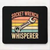 Socket Wrench Whisperer Retro Mechanic Crew Auto T マウスパッド (正面)