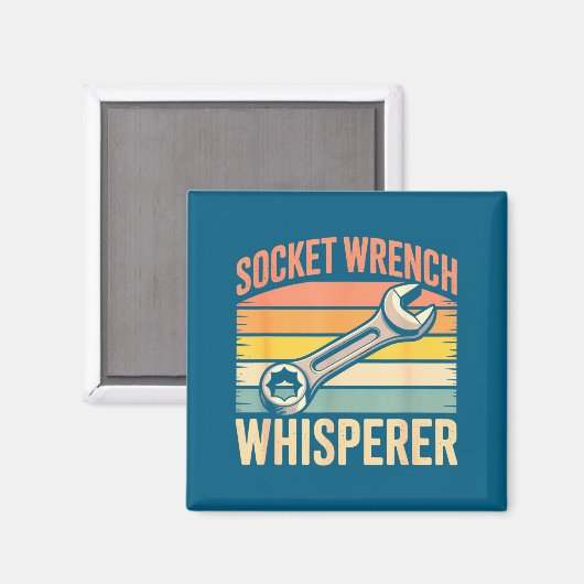 Socket Wrench Whisperer Retro Mechanic Crew Auto T マグネット (正面/裏面)