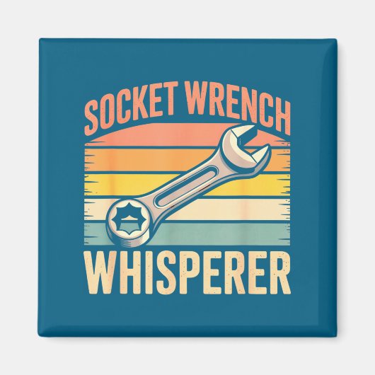 Socket Wrench Whisperer Retro Mechanic Crew Auto T マグネット (正面)
