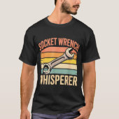 Socket Wrench Whisperer Retro Mechanic Crew Auto T Tシャツ (正面)