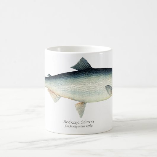 Sockeyeまたは赤いサケの魚のコーヒー・マグ コーヒーマグカップ (中央)