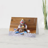 SockMonkey誕生日 カード (正面)