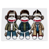 SockMonkey Hunter Brothersとその天使の友人 ラージペーパーバッグ (正面)