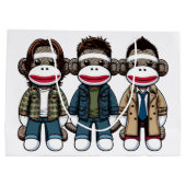 SockMonkey Hunter Brothersとその天使の友人 ラージペーパーバッグ (裏面)