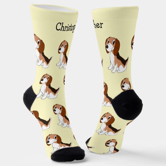Socks Beagle Dog Design ソックス (傾斜あり)