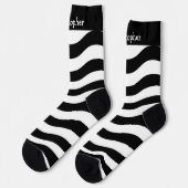 Socks Black And White Wavy Stripes Design ソックス (左)