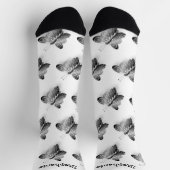 Socks Black Butterfly Design ソックス (上部)