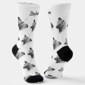 Socks Black Butterfly Design ソックス (傾斜あり)